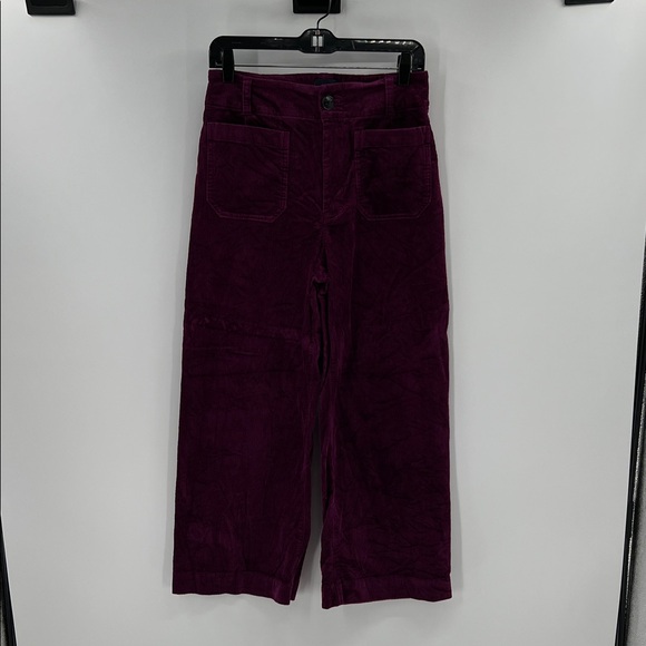 Maeve Colette Cropped Magenta Corduroys - Picture 2 of 7